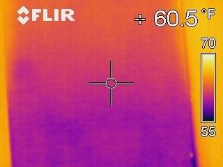 IR Image of Window with Shade Down and Blower Door Operating