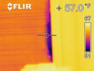 Infrared Image of Air Leak around Living Room Window
