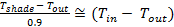 (Tshade - Tout )/ 0.9